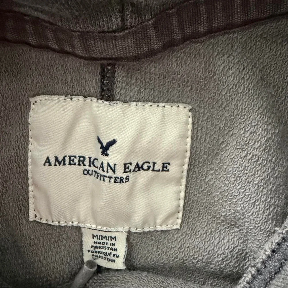 American Eagle Gray Camo Logo Pullover Hoodie – Size M